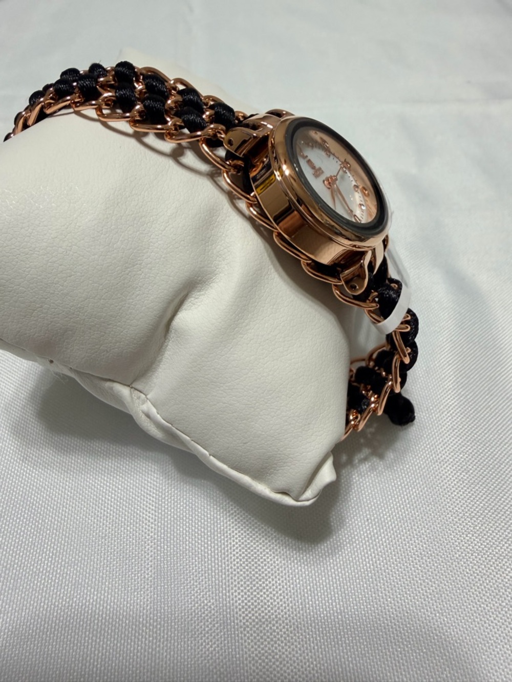 Women's Montres Prestige by Invicta Rose Gold and Black Chain Link Watch - Picture 3 of 7